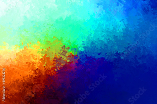 Abstract background of colorful brush strokes. Brushed vibrant wallpaper. Painted artistic creation. Unique and creative illustration.