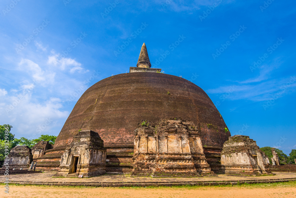 Ruins of the ancient royal city Polonnaruwa in Sri Lanka