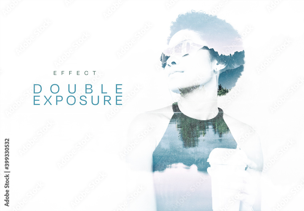 Double Exposure Photo Effect Mockup Stock Template | Adobe Stock