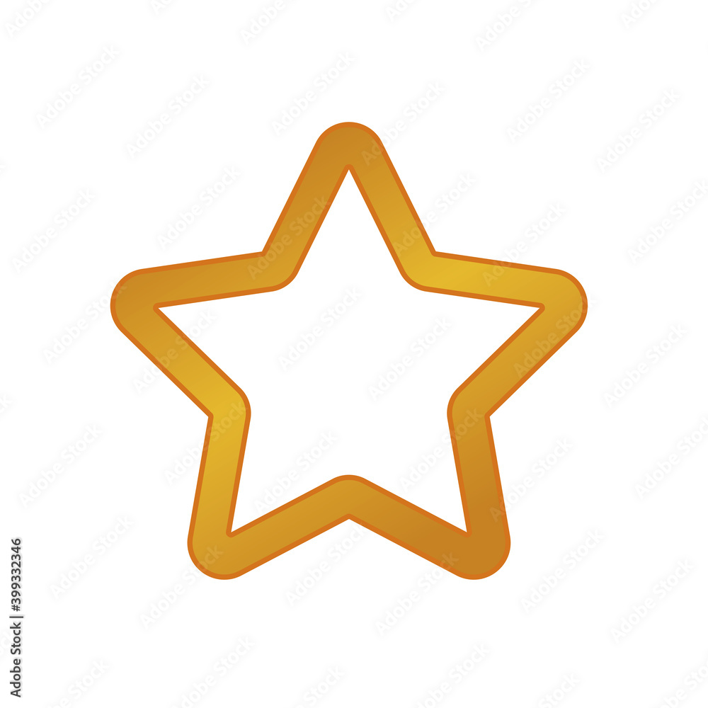 happy merry christmas golden star with five pointed