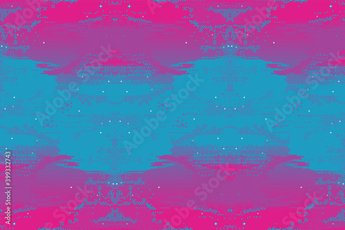 Vector pixel art of 80s Retro sci-Fi background. Pixel art background. 8bit 8 bit