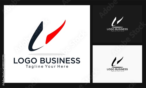 letter u v sport logo vector
