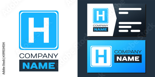 Logotype Hospital sign icon isolated on white background. Logo design template element. Vector.