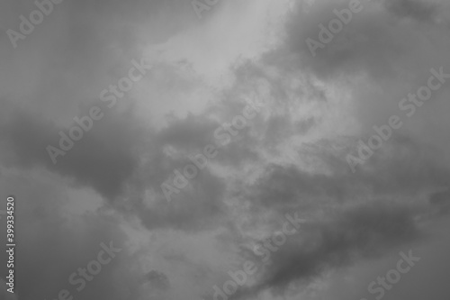 Cloudy sky in black and white