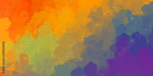 Painted artistic creation. Brushed vibrant wallpaper. Unique and creative illustration. Abstract background of colorful brush strokes. © Hybrid Graphics