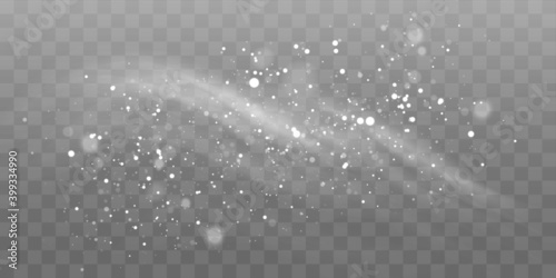 Vector heavy snowfall, snowflakes in different shapes and forms. Snow flakes, snow background. Falling Christmas