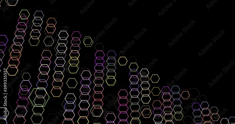 Hexagon pattern fast multicolor with copyspace. Abstract geometric background