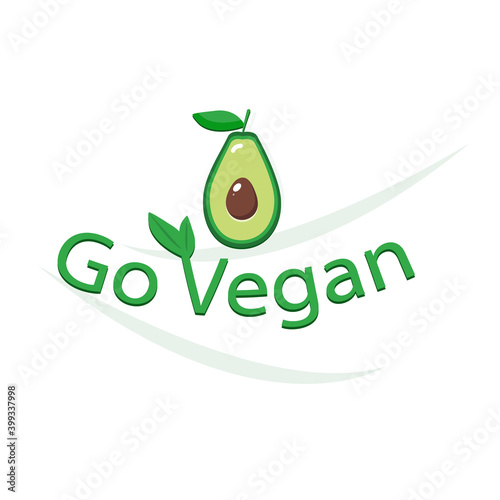 Go vegan icon, logo, label. 