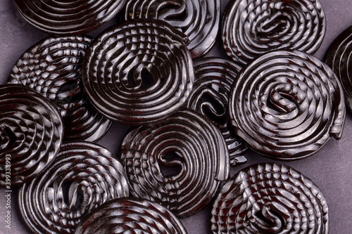 Licorice candy on the white...