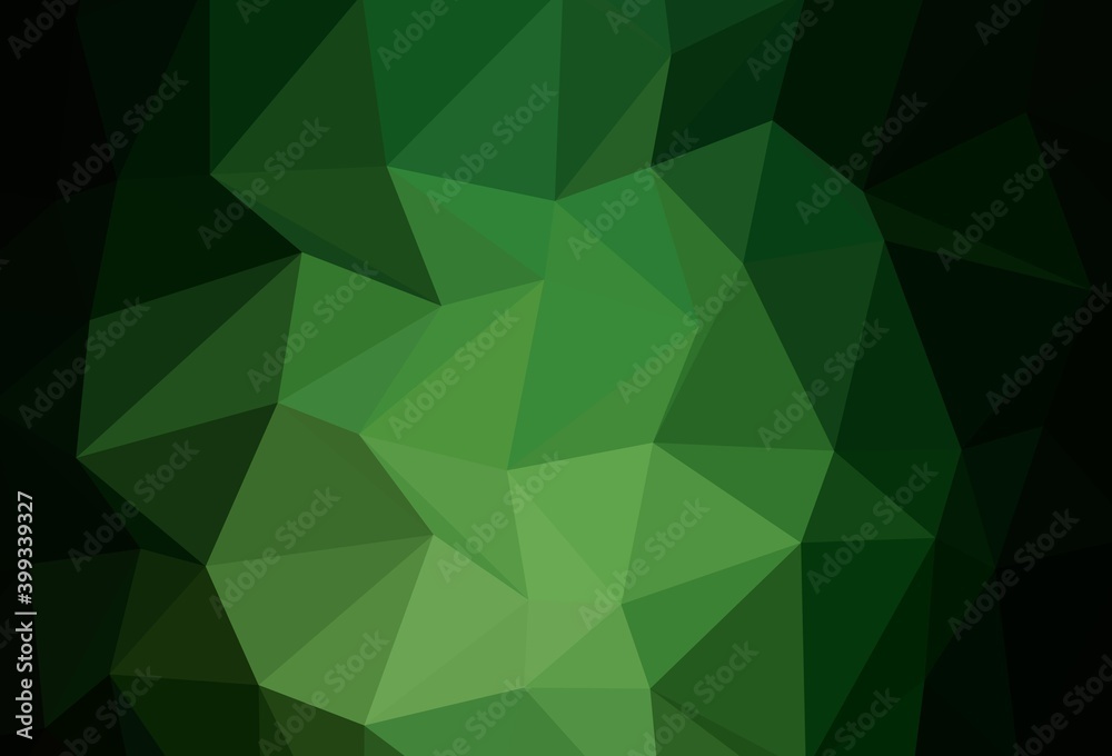 Dark Green vector polygonal background.
