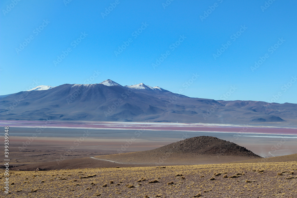 Stunning scenery of the Altiplano of southwest Bolivia, within Eduardo Avaroa Andean Fauna National Reserve and close to the border with Chile