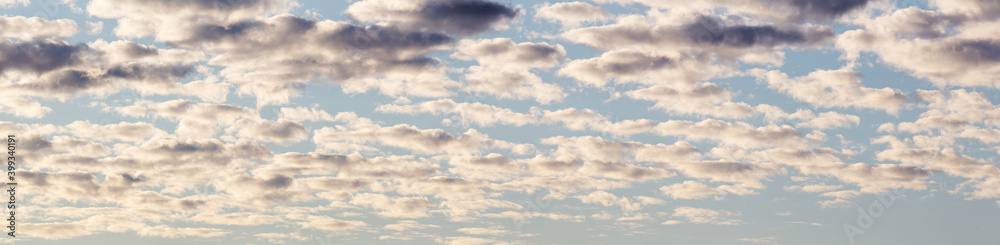 Naklejka premium panorama of many clouds in sunset sky