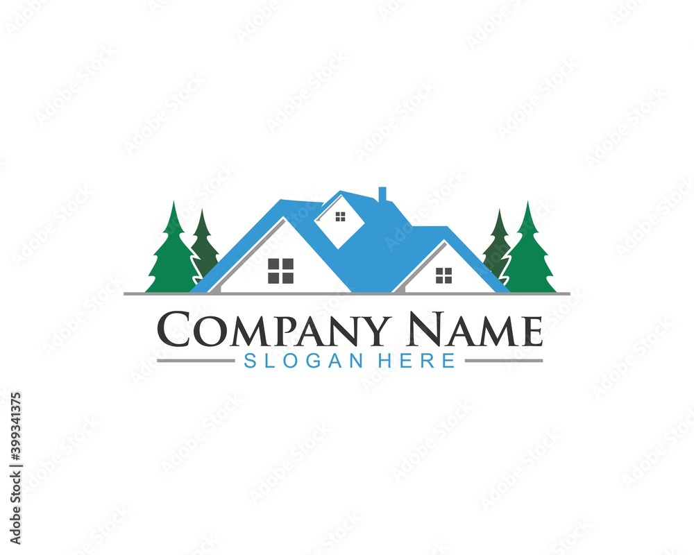real estate logo template,  House symbol, vector icon illustration