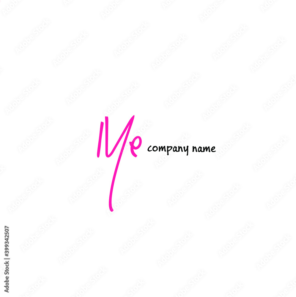 Me initial beauty monogram and elegant logo design