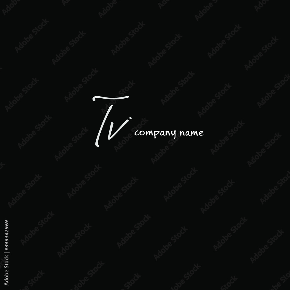 TV initial beauty monogram and elegant logo design TV initial beauty monogram and elegant logo design