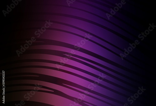 Dark Purple, Pink vector background with curved lines.