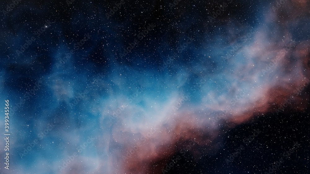 Obraz premium nebula gas cloud in deep outer space, Science fiction illustrarion, colorful space background with stars 3d render 