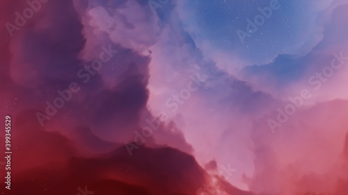 nebula gas cloud in deep outer space, Science fiction illustrarion, colorful space background with stars 3d render 