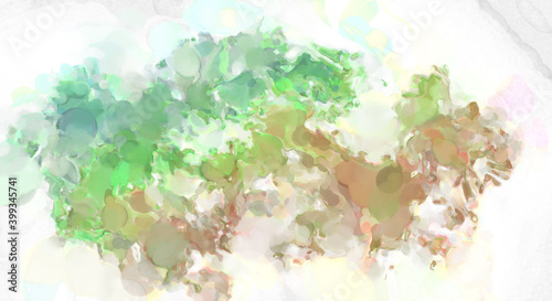 Soft watercolor wallpaper. Artistic painting with softly brushed colors. Pastel colors dabbed background. Painted abstract wall art.