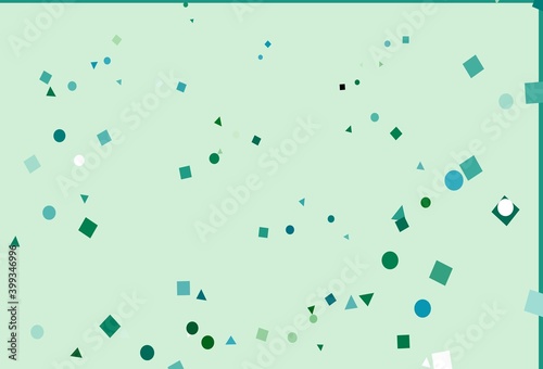 Light Blue, Green vector layout with circles, lines, rectangles.