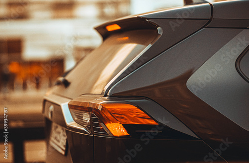 car lights on the street