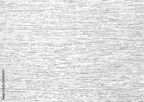 Vector fabric texture. Distressed texture of weaving fabric. Grunge background. Abstract halftone vector illustration. Overlay to create interesting effect and depth. Black isolated on white. EPS10.