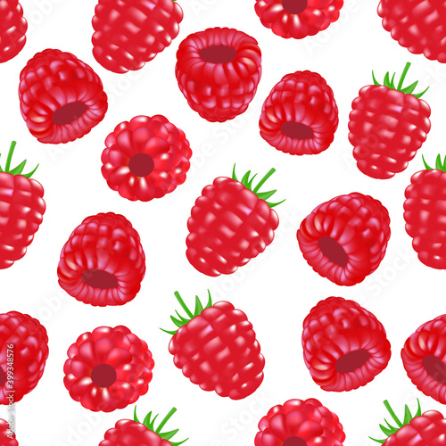 Raspberry seamless pattern. vector illustration