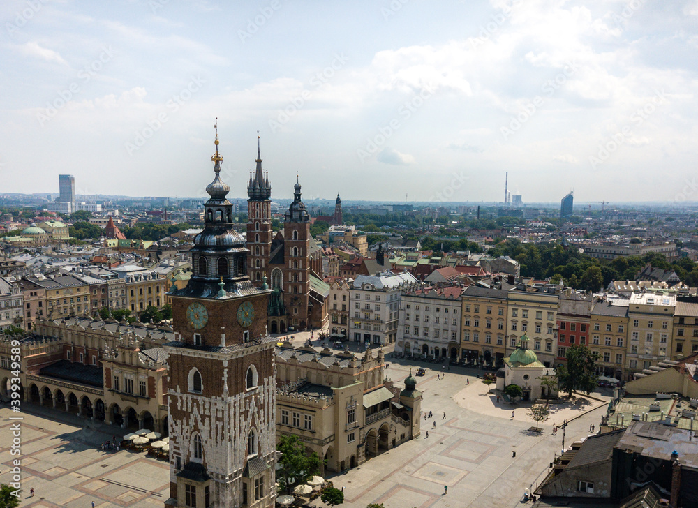 Krakow towers, old and new