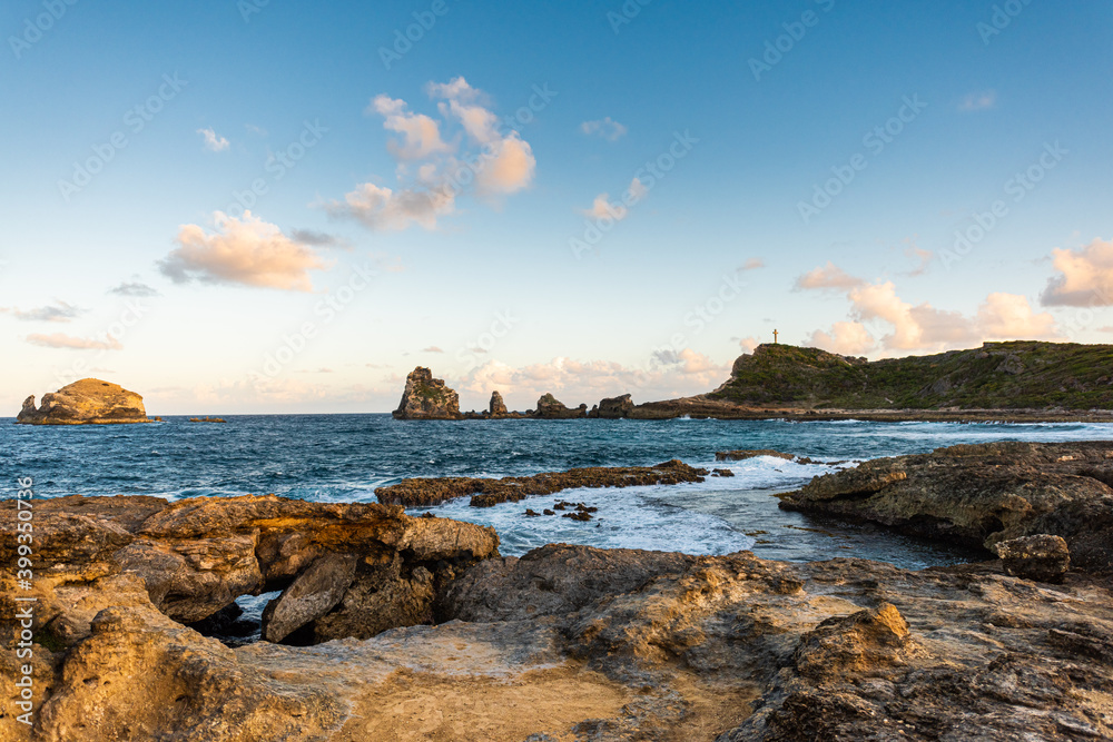 Anse des Chateaux Beach with view of Point des Colibris in the background - Guadeloupe