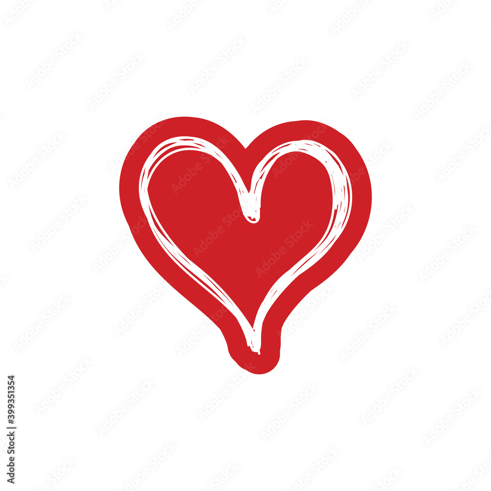 Heart doodle illustration. Hand drawn love symbol. Valentine's day vector icon. Heart doodle illustration. Hand drawn love symbol. Valentine's day vector icon.