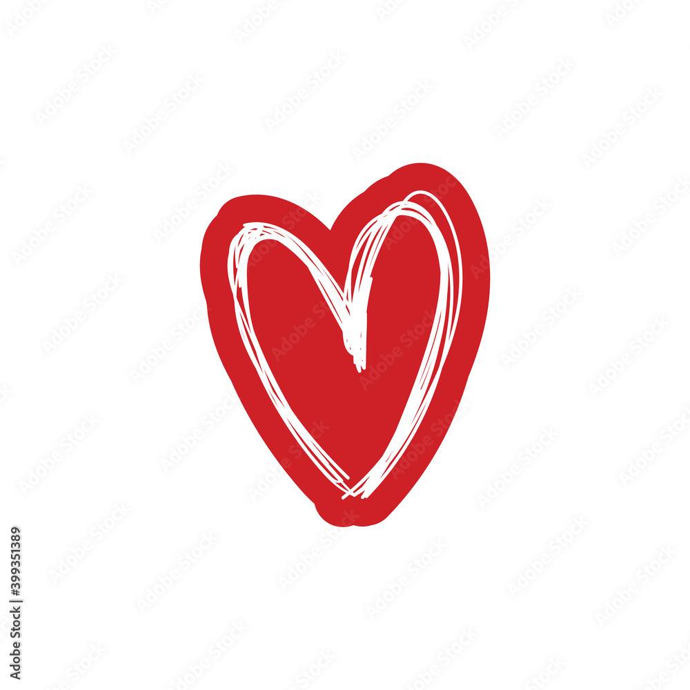 Heart doodle illustration. Hand drawn love symbol. Valentine's day vector icon. Heart doodle illustration. Hand drawn love symbol. Valentine's day vector icon.