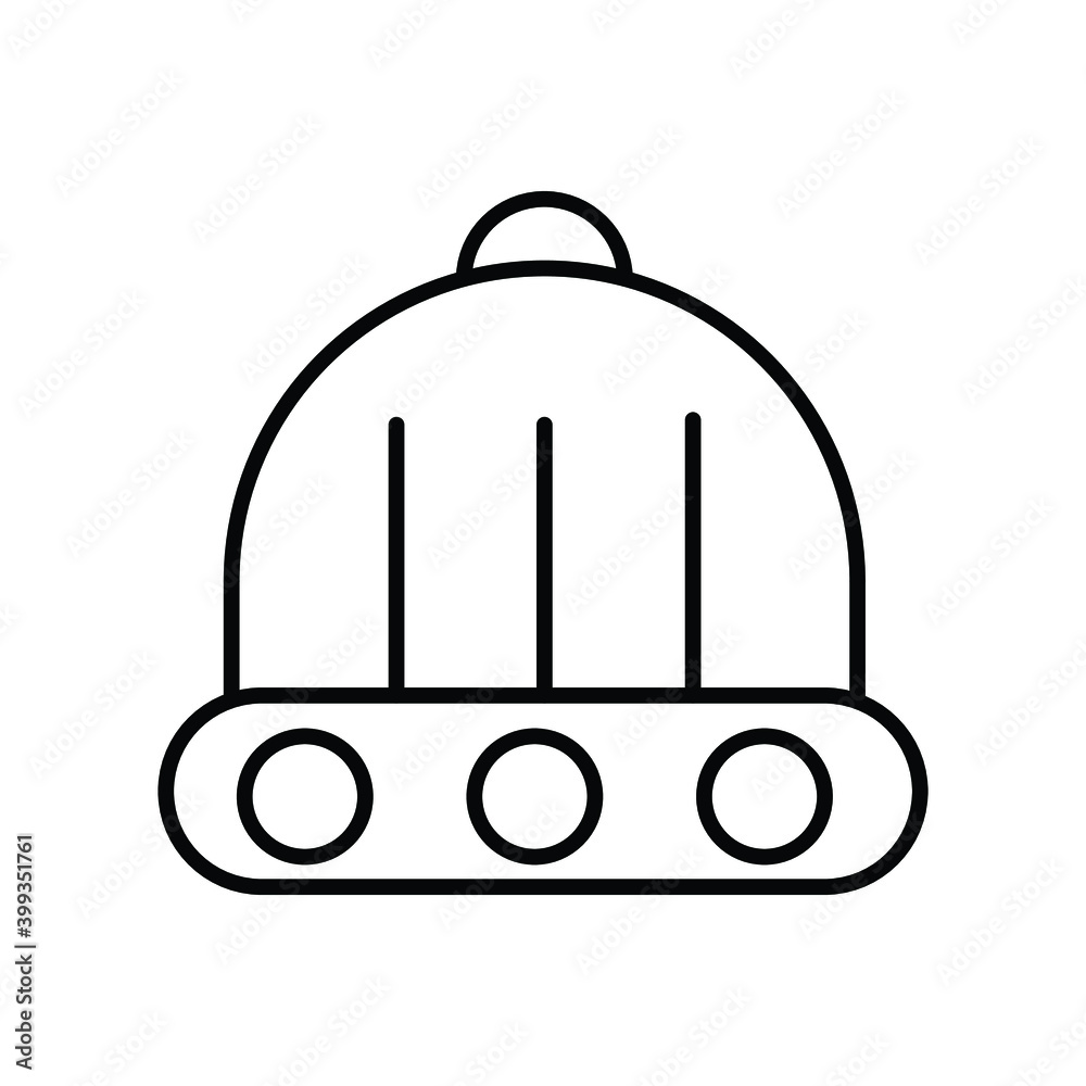 Obraz premium Three buttons Beanie hat line icon