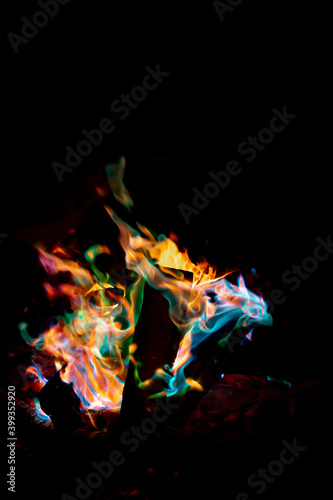 Multicolor campfire flames 2