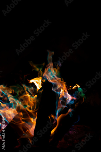 Multicolor campfire flames 1 © Nate Lofland