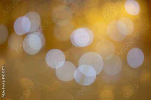 Golden bokeh, blurred background, christmas background.
