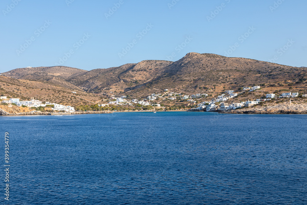 View of the bay, Chora, Ios Island, Greece.