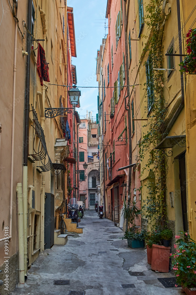 Italy. San-Remo. La Pigna. The streets of the old town