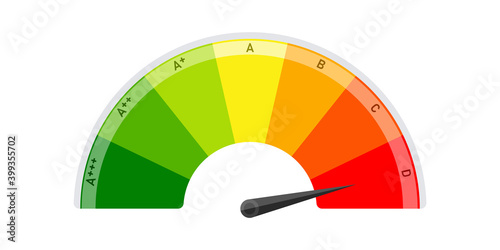 European Union energy efficiency rating. Vector illustration.