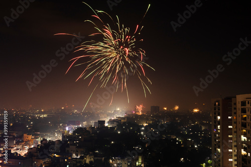Canvas Print Fireworks in the Sky in Diwali Festival