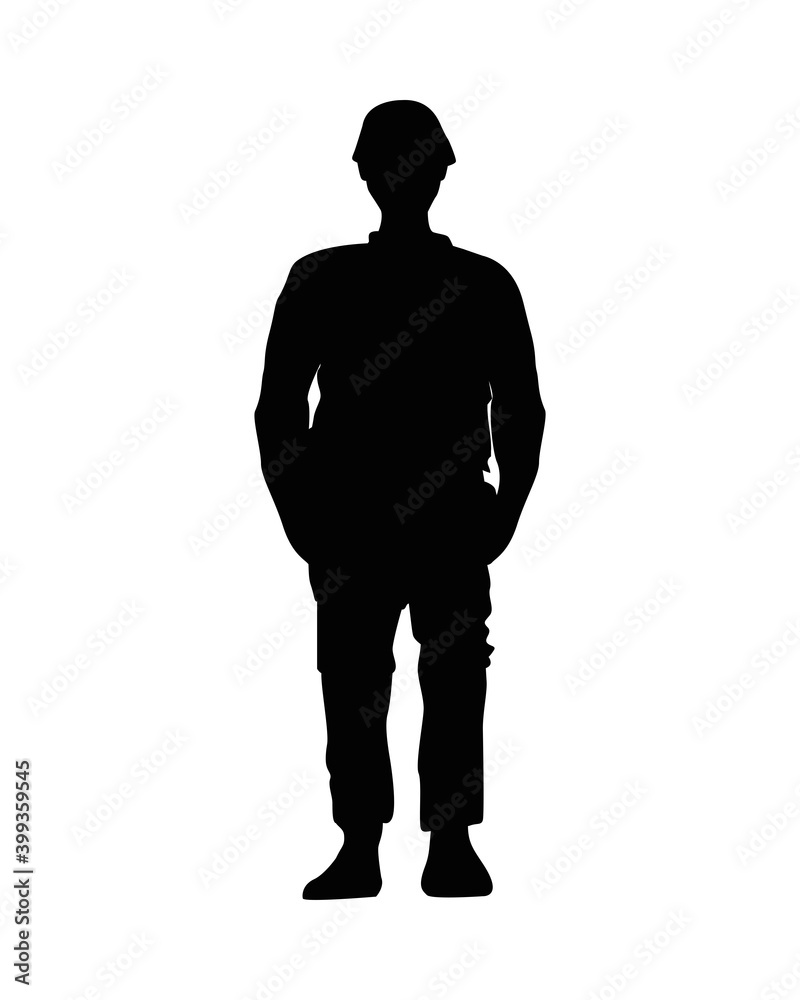 Fototapeta premium soldier silhouette veterans day icon