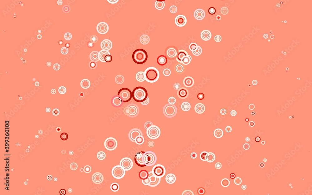 Light Red vector background with bubbles.