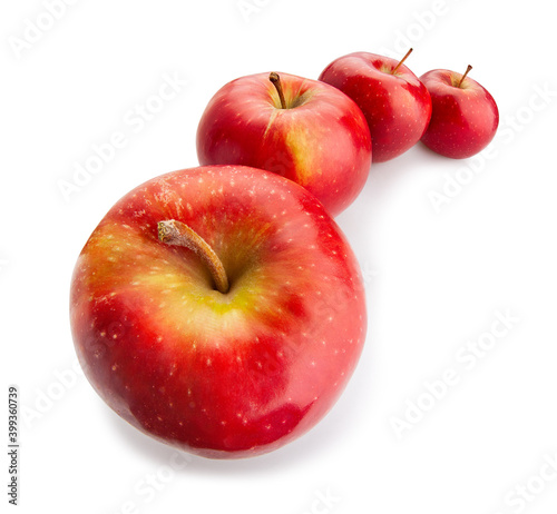 red apple path isolated on white