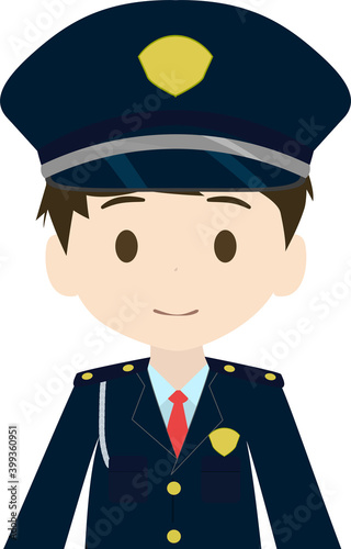 可愛い警備員の上半身イラスト