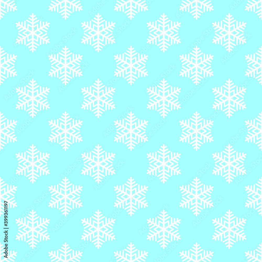 Snowflake seamless pattern. Vector Christmas winter background. Frosty blue and white color theme Snowflake seamless pattern. Vector Christmas winter background. Frosty blue and white color theme