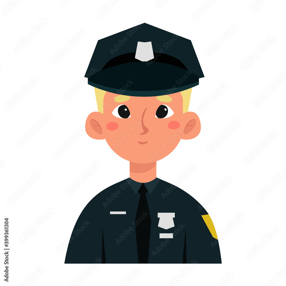 Isolated pollice man professions jobs icon- Vector