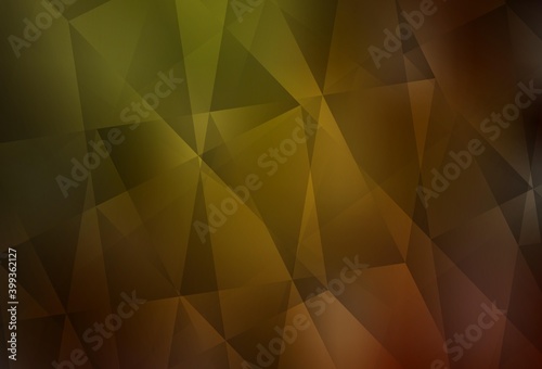 Dark Green, Yellow vector triangle mosaic background.