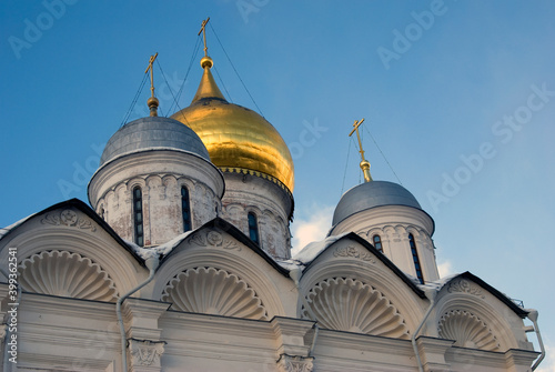 Architecture of Moscow Kremlin. Popular landmark.