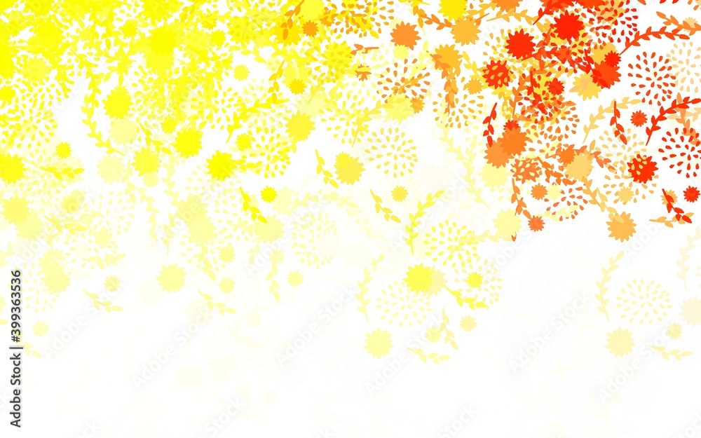 Light Green, Yellow vector natural pattern with flowers, roses.