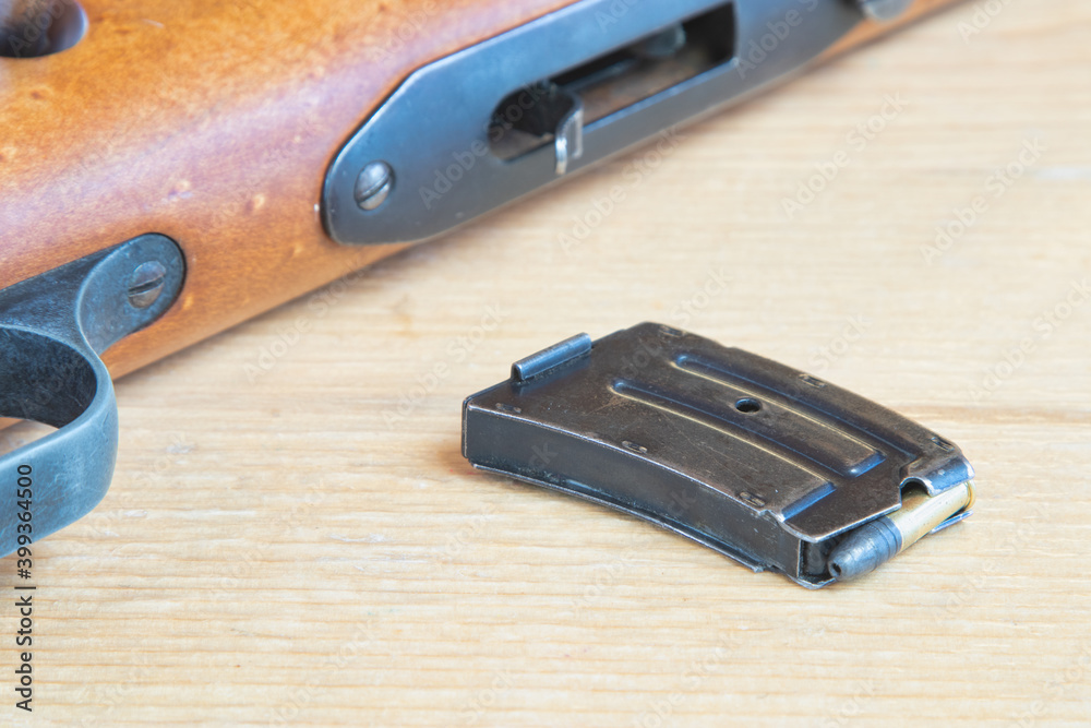 22 Caliber Rifle Clip with Hollow Point Shell Stock Photo | Adobe Stock