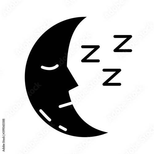 moon and Insomnia letters silhouette style icon